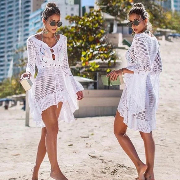 Last 1• Swimwear Bikini Knit Cover Up - Picture 3 of 6